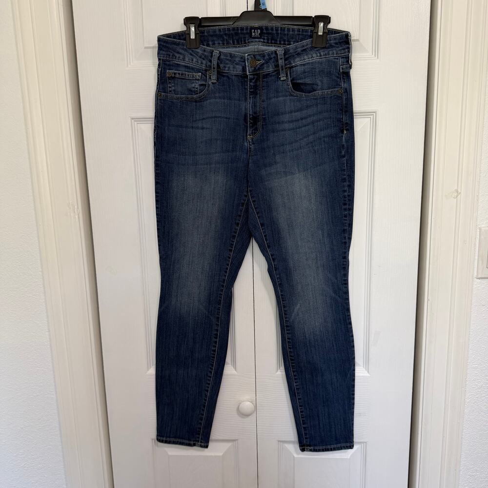 2017 GAP Denim Curvy Skinny Jeans 31R Dark Wash